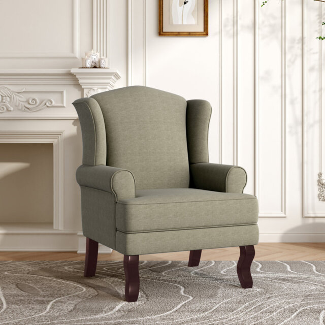 Dokun Berio 79 Cm Wide Linen Wingback Chair