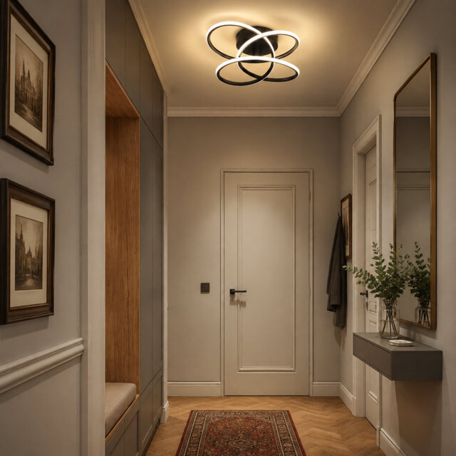 41cm Butterfly‑Shaped Dimmable LED Flush Mount Ceiling Light with Remote Control for Living Room
