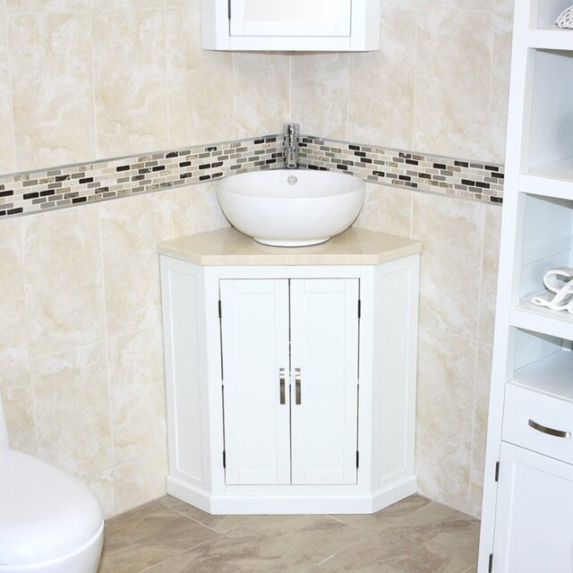 Andralyn 550mm Single Bathroom Vanity with Vessel Stone Basin