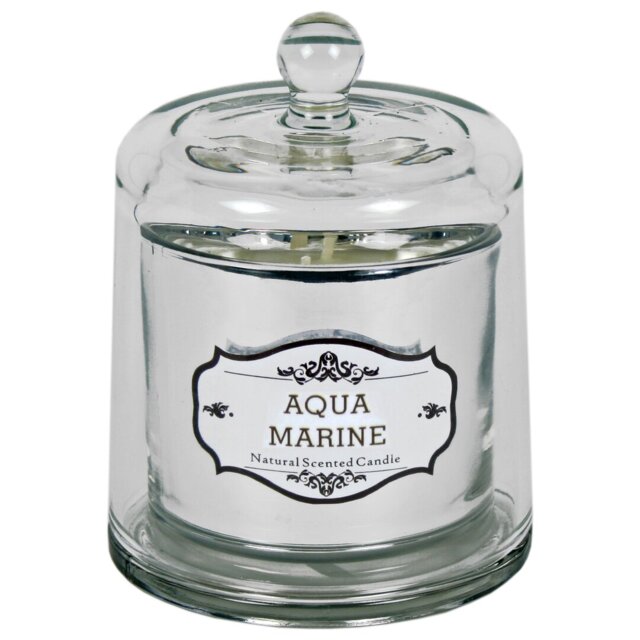 Aqua Marine Scented Jar Candle with Glass Holder