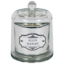 Aqua Marine Scented Jar Candle with Glass Holder