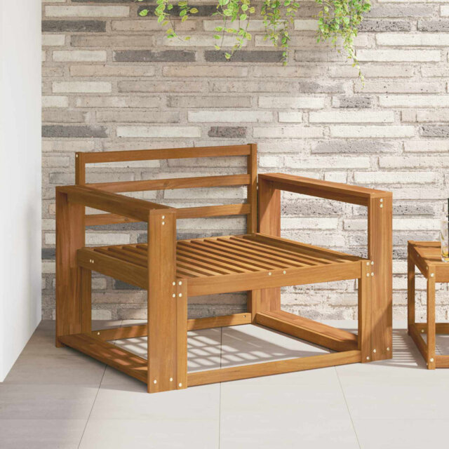 Outdoor Middle Sofa Natural Solid Acacia Wood Modern Furniture Exterior