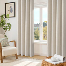 "Blackout Curtains 84 Inch Drop 2 Panels with Coating Back Layer, 50"" W x 84"" L, Cream"