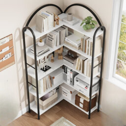 173.99cm H x 54.1cm W Metal Corner Bookcase