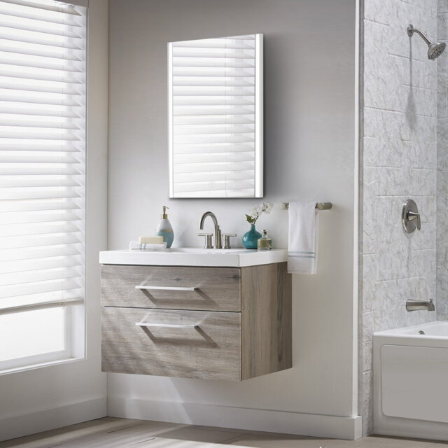 Bathroom Mirror,Illuminated LED Bathroom Mirror, LED Mirrors Light With Touch Control Switch,3cm