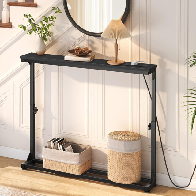 Slim Console Table with Adjustable Height