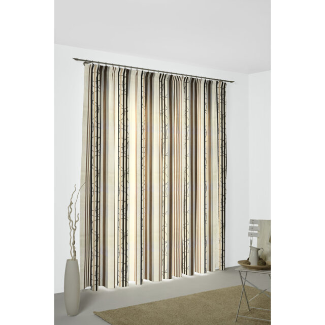 Peachey Synthetic Pencil Pleat Curtain, single Panel, opaque