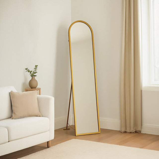 Alawna Metal Arch Floor Mirror