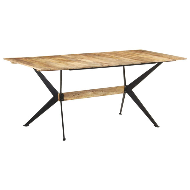 Khaleesi Solid Wood Top Metal Base Dining Table
