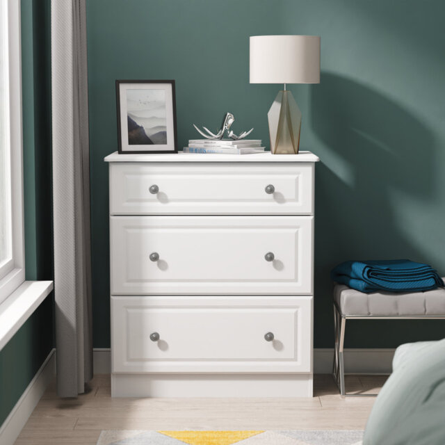 Fully Assembled Argyle 3 Drawer 76.5Cm W Chest of Drawers