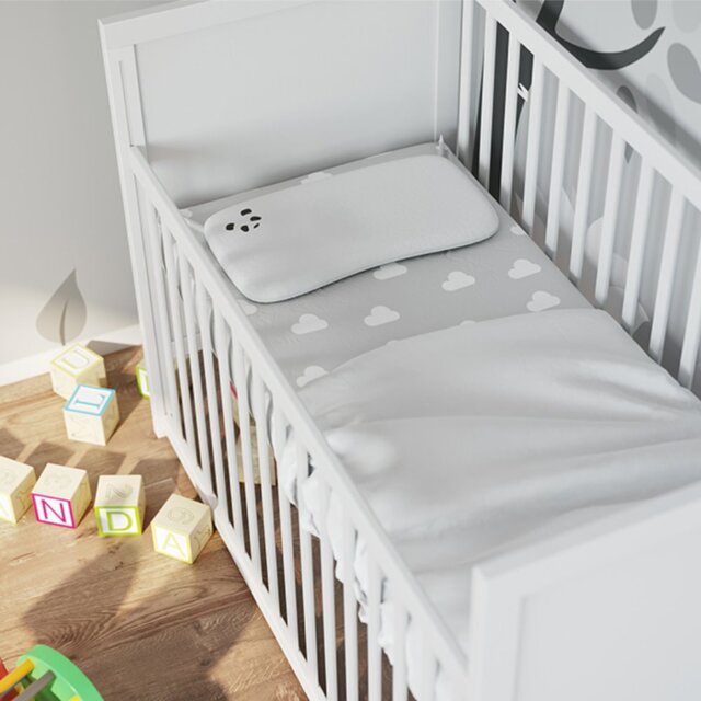 Panda Kids - Baby Memory Foam Pillow - Naturally Hypoallergenic and Antibacterial