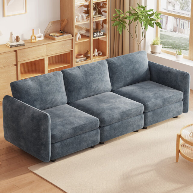 Large 3 person Sofa - Modern Style with Deep Plush Cushions, Comfortable for Living Room