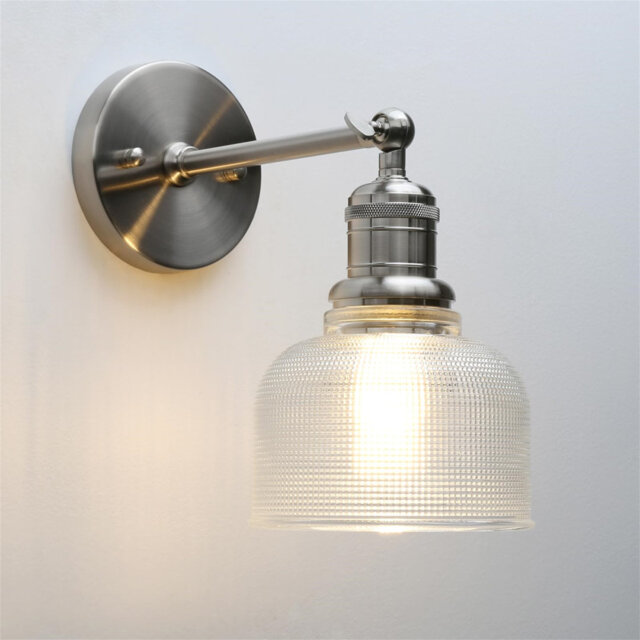 Industrial Striped Texture Glass Sconce Wall Lights, Vintage Bedside Wall Lamp For Bedroom Living Room Doorway