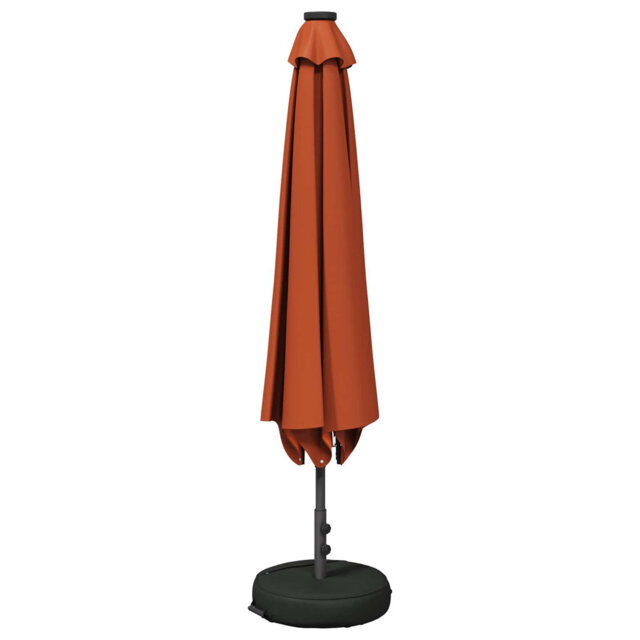 Garden Parasol With LED Lights Polyester Outdoor Shade Patio Umbrella