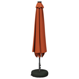Garden Parasol With LED Lights Polyester Outdoor Shade Patio Umbrella