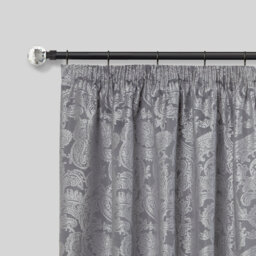 Crystal Brushed Silver Stainless Steel Adjustable 160cm to 300cm 2cm Single Curtain Pole