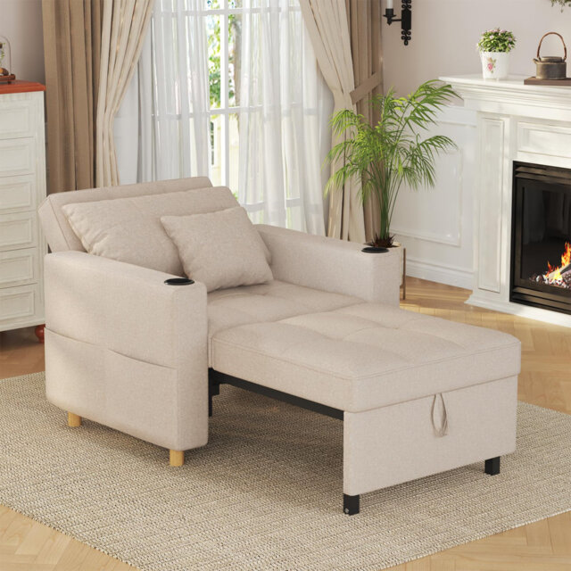 Emma-Leigh 1 Seater Fabric Accent Chairs Bed