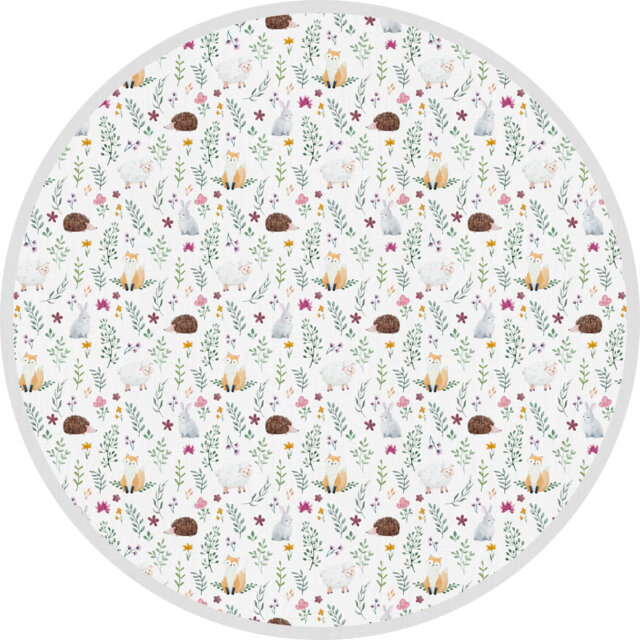 Vinyl Floor Mat for children's room, non-slip PVC, Hedgehogs and other animals 100x150 cm