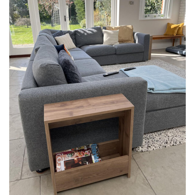 Side Table with Magazine Rack for Living Room and Office 55 x 20 x 60cm