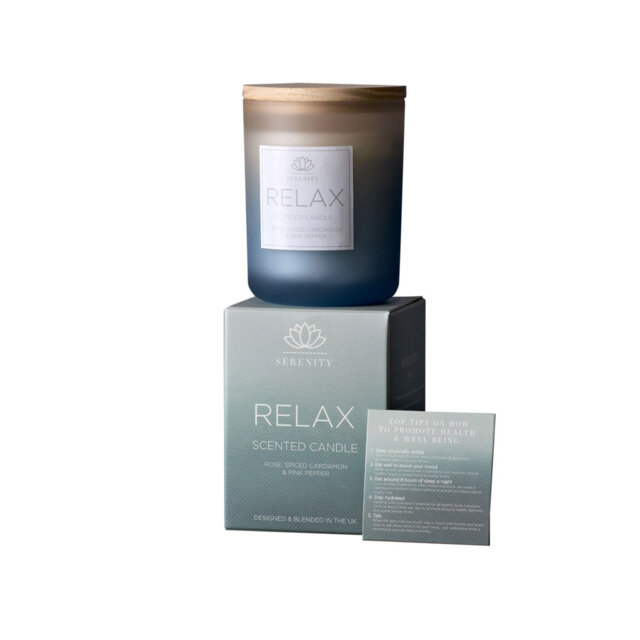 Relax Candle 270g Rose, Spiced Cardamon, Pink Pepper
