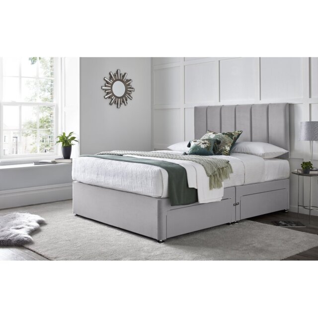 "Stockbridge Divan Bed with 24"" Headboard on Struts"
