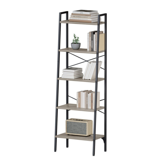 Ladder Shelf 172cm H x 56cm W Steel Ladder Bookcase