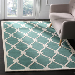 Neva Hand Tufted Wool Teal/Ivory Rug