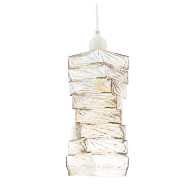 25cm H Glass Rectangle Pendant Shade ( No Direct Attachment Method ) in Gold