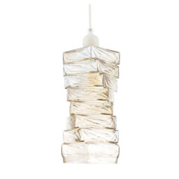 25cm H Glass Rectangle Pendant Shade ( No Direct Attachment Method ) in Gold