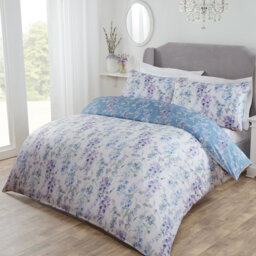 Wisteria Blue Floral Super Soft Polyester Duvet Set