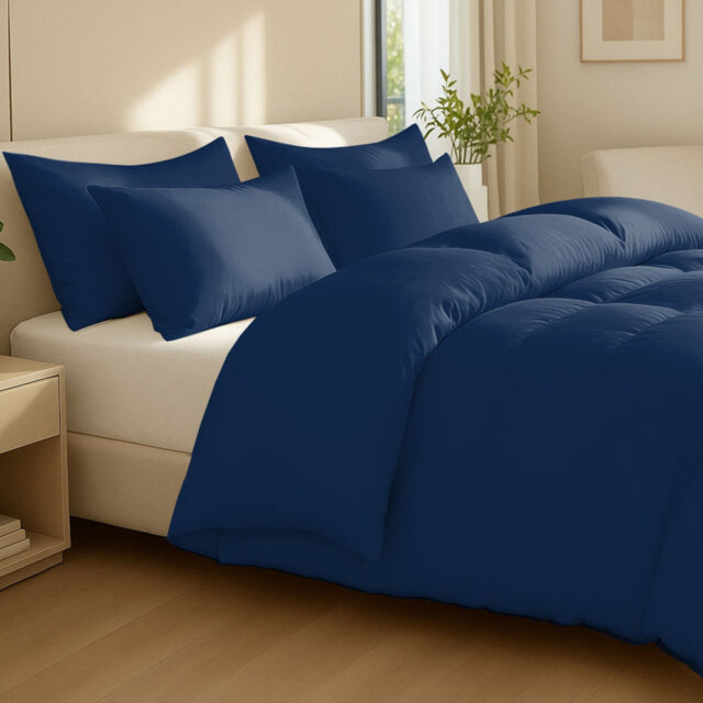 100% Egyptian Cotton King Duvet Cover Set 400 Thread Count Luxury Breathable Bedding Sets with Zipper Closure