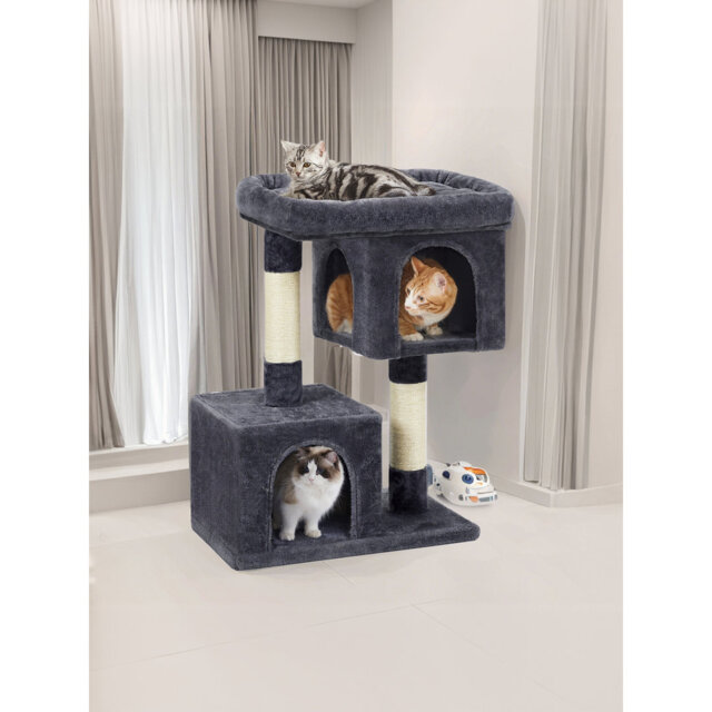 Cat Tree, Cat Tower, with Large Cat Perch, 2 Cat Caves, Scratching Post