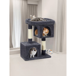 Cat Tree, Cat Tower, with Large Cat Perch, 2 Cat Caves, Scratching Post