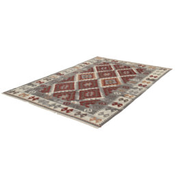 Shuler Zagros Handwoven Wool/Cotton Red/Gray Rug