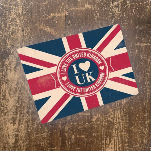 I Love the UK Vintage Illustration Wall DÃ©cor