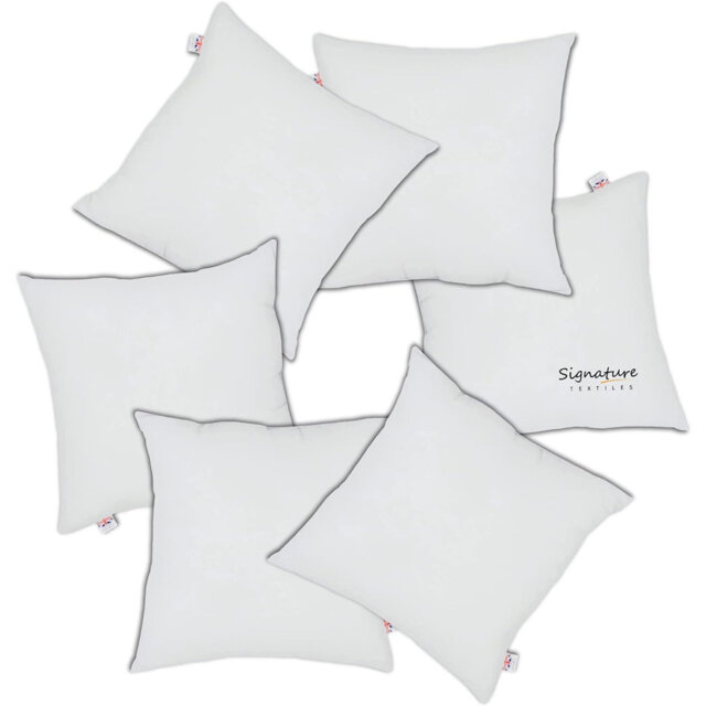 "Adsin Cushions Pads Hollowfibre Filled White 45Cm X 45Cm - 18"" X 18"" Twin Pack"