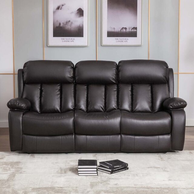 Deneka 3 Seater Linen Reclining Sofa
