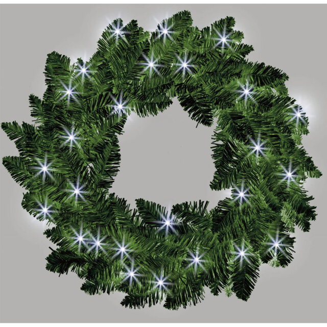 Faux Lighted PVC 21.65cm Christmas Wreath