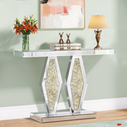 100cm Glass Top Console Table