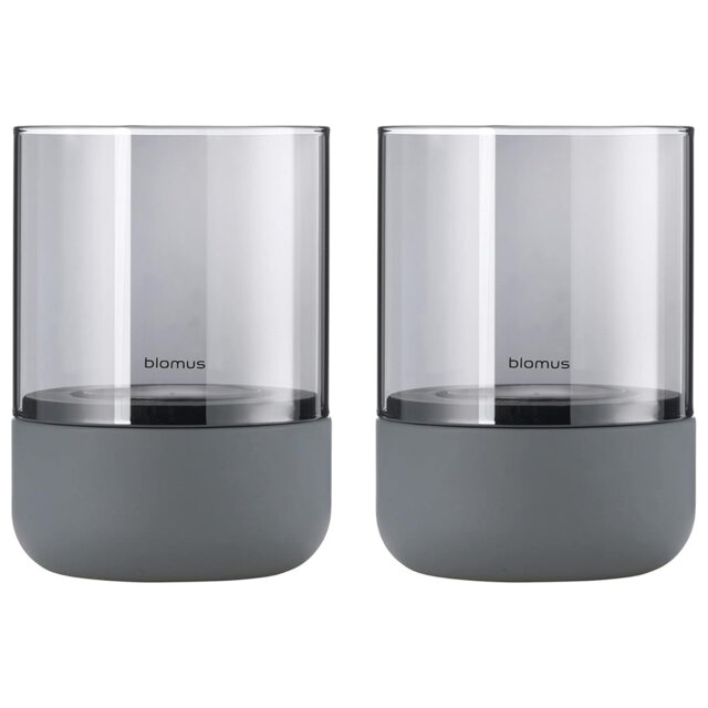 2 Piece Glass Corner Tealight Holder Set