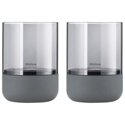 2 Piece Glass Corner Tealight Holder Set
