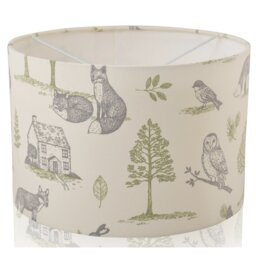 25cm H Cotton Drum Lamp Shade ( Screw On ) in Grey