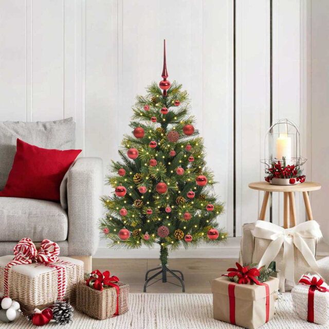 Artificial Hinged Christmas Tree with Cones