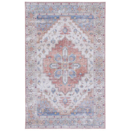 Tucson Machine Washable Non-Slip Area Rug In Blue & Red