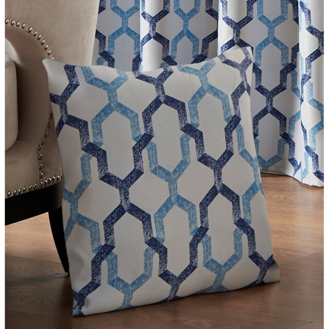 Odle Geometric Blue Square Cushion Cover