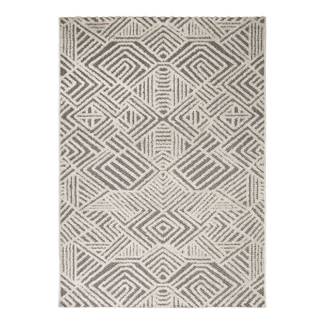 Miramar Dehors-Dedans Aztec Power Loom Grey Indoor/Outdoor Rug