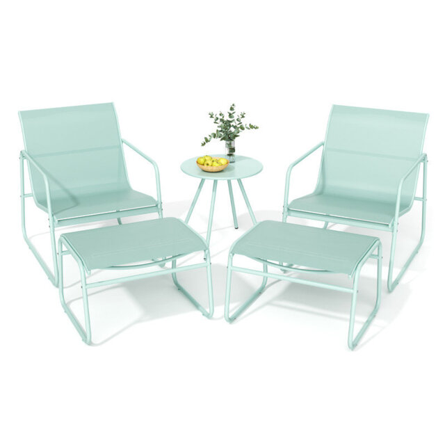 3-Piece Patio Bistro Set, Garden Furniture Set with Table and 2 Chairs, Breathable Textilene Fabric, Patio Furniture Set for Outdoor, Balcony, Bistro,