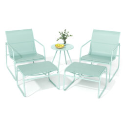 3-Piece Patio Bistro Set, Garden Furniture Set with Table and 2 Chairs, Breathable Textilene Fabric, Patio Furniture Set for Outdoor, Balcony, Bistro,