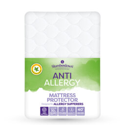 Slumberdown Anti Allergy Mattress Protector – Allergy UK Approved Quilted Mattress Cover, Anti-Bacterial & Dust Mite Resistant – Soft Touch, Deep Fit