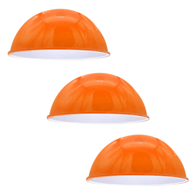 Ataleigh 14cm H x 30cm W Metal Dome Lamp Shade ( Uno ) in Orange